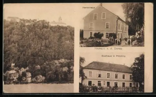 AK Neuhaus a. d. Donau, Gasthaus in Plöcking, Herrenhaus