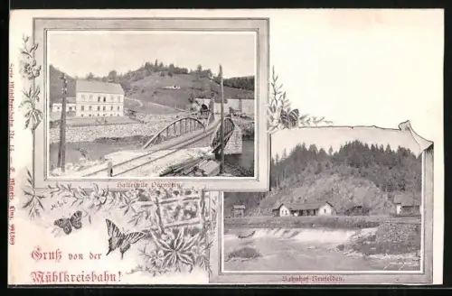 AK Neufelden, Bahnhof der Mühlkreisbahn, Haltestelle Pürnstein