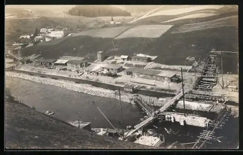 Foto-AK Neufelden, Bau der Kraftwerks 1923/24