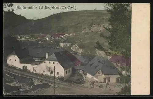 AK Neufelden, Blankenmühle aus der Vogelschau