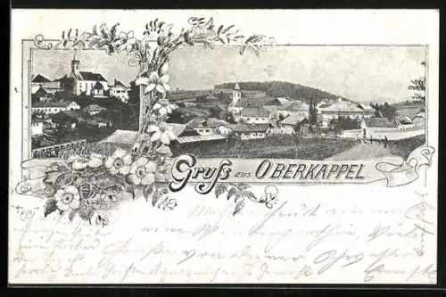 AK Oberkappel, Ortspartie mit Kirche