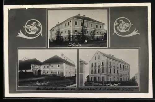 AK Rainbach im Mühlkreis, Gasthaus Meierhof, Kloster und Anstalt