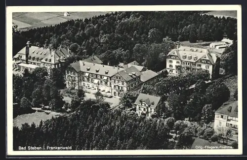 AK Bad Steben i. Frankenwald, Ortsansicht vom Flugzeug aus