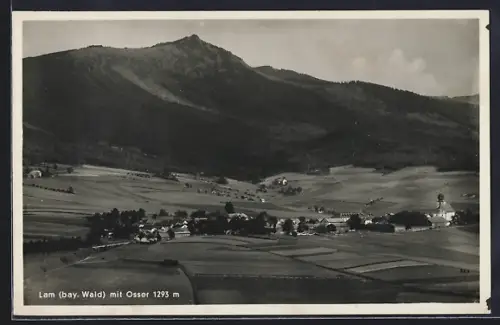 AK Lam /bay. Wald, Ortsansicht mit Osser
