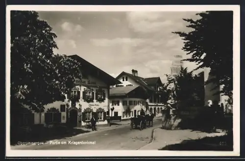 AK Oberammergau, Partie am Kriegerdenkmal