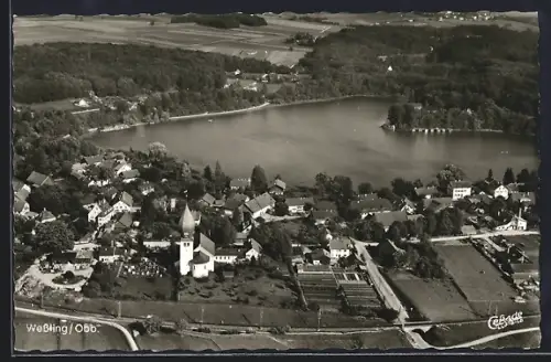 AK Wessling /Obb., Ortsansicht vom Flugzeug aus