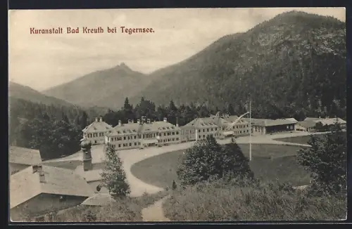 AK Bad Kreuth bei Tegernsee, Kuranstalt aus der Vogelschau