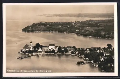 AK Wasserburg / Bodensee, Wasserburg mit Nonnenhorn im Hintergrund