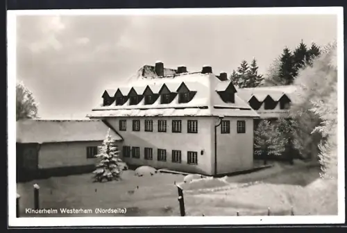 AK Westerham / Chiemsee, Kinderheim im Schnee
