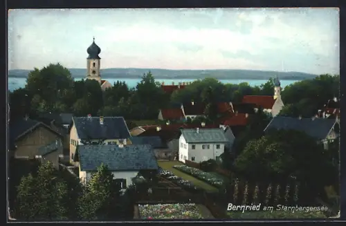 AK Bernried / Starnberger See, Ortsansicht mit Kirche