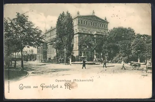 AK Frankfurt a. M., Opernhaus Rückansicht