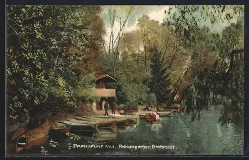 AK Frankfurt-Westend, Palmengarten, Bootshaus