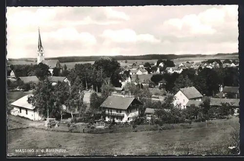 AK Massing a. d. Rott, Ortsansicht mit Kirche