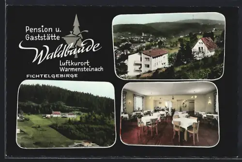 AK Warmensteinach /Fichtelgebirge, Pension und Gaststätte Waldbaude, Bes. A. u. M. Hujer