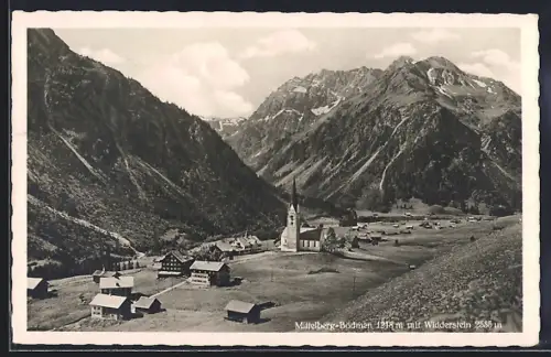 AK Mittelberg-Bödmen / Oberallgäu, Ortsansicht mit Widderstein