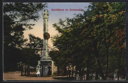 AK Berlin-Schildhorn im Grunewald, Denkmal