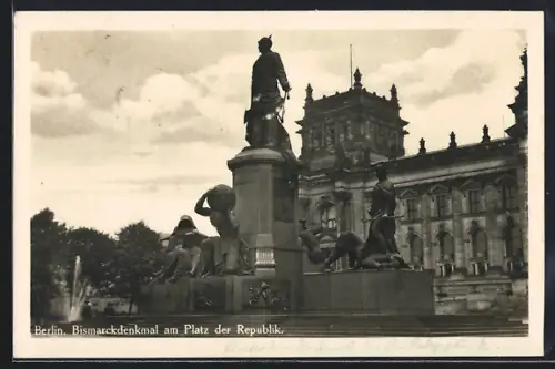 AK Berlin, Bismarckdenkmal am Platz der Republik