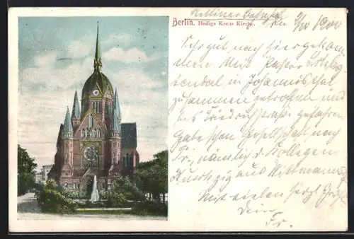 Lithographie Berlin-Kreuzberg, Heilige Kreuz Kirche