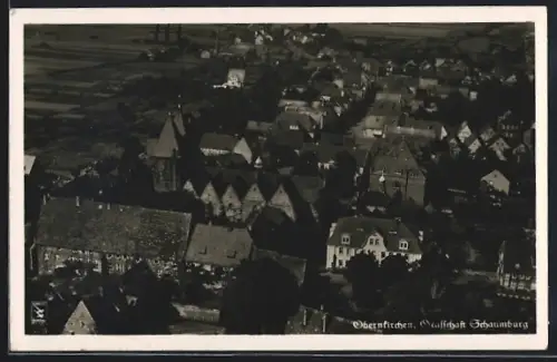 AK Obernkirchen /Grafschaft Schaumburg, Ortsansicht aus der Vogelschau