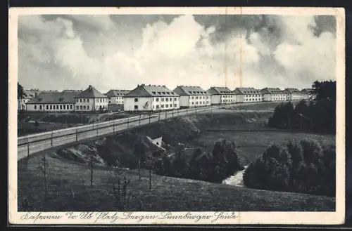 AK Bergen / Celle, Kaserne der Wehrmacht, Strassenzug, Lindenberg-Siedlung