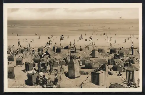 AK Wangerooge, Strandleben, flagge