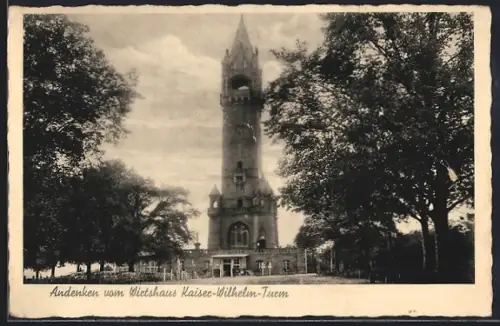 AK Berlin-Grunewald, Kaiser-Wilhelm-Turm, Gaststätte