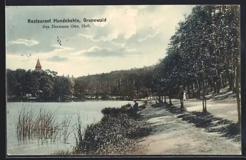 AK Berlin-Grunewald, Restaurant Hundekehle, Bes. Hermann Otto