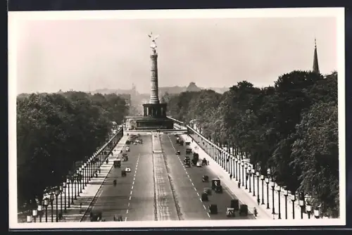 AK Berlin-Tiergarten, Charlottenburger Chaussee, Siegessäule