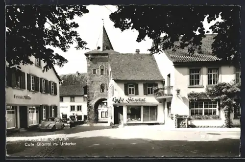 AK Meisenheim am Glan, Café Glantal, Untertor, Auto VW Käfer