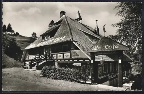 AK Gütenbach /Schwarzwald, Hotel Café Bachhof, Inh. Karl Baudendistel