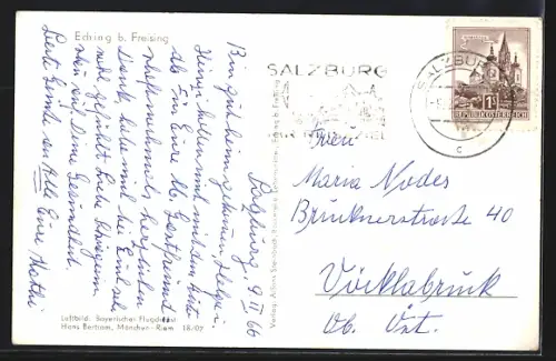 AK Eching b. Freising, Ortsansicht aus der Vogelschau