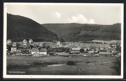AK Immendingen, Ortsansicht mit umliegenden Hügeln