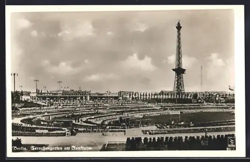 AK Berlin-Charlottenburg, Terrassengarten am Funkturm