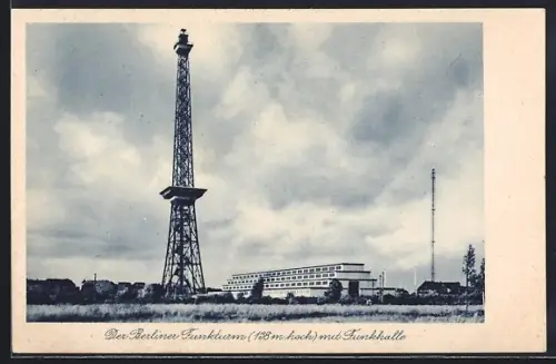 AK Berlin-Charlottenburg, Funkturm, Funkhalle