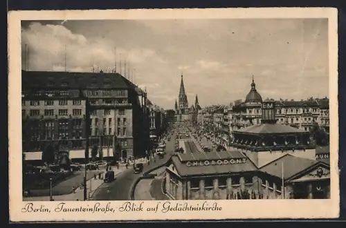 AK Berlin-Charlottenburg, Tauentzienstrasse, Blick auf Gedächtniskirche