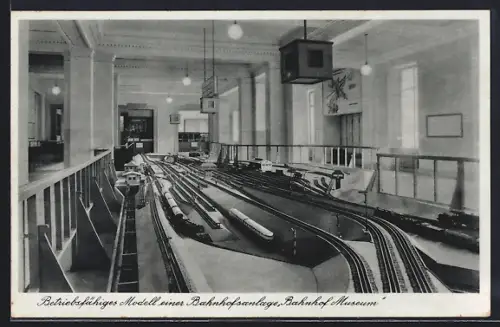 AK Berlin-Kreuzberg, Betriebsfähiges Modell einer Bahnhofsanlage, Verkehrs- und Baumuseum