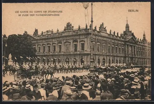 AK Berlin, Garde du Corps am Zeughaus, Fahnenkompanie, Parade