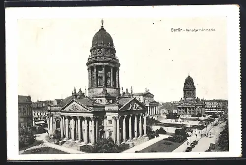 AK Berlin, Gendarmenmarkt, Deutscher Dom, Französischer Dom, Konzerthaus