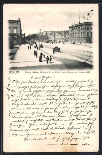 AK Berlin, Palais Kaiser Wilhelm I, Unter den Linden