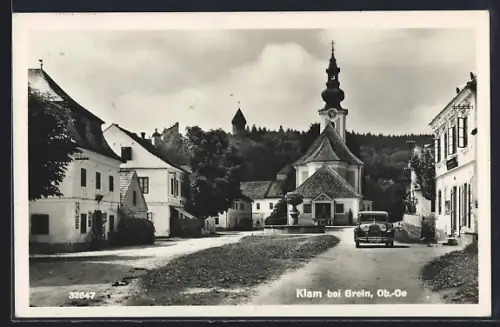 AK Klam, Marktplatz mit Kirche