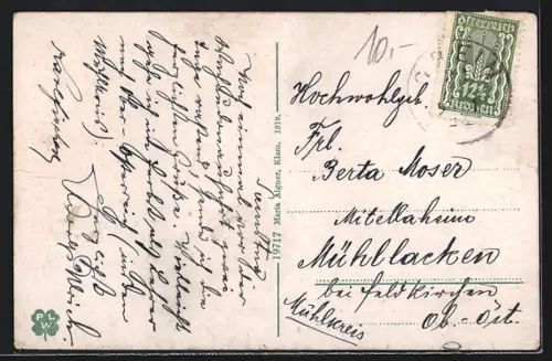 AK Klam /O.-Oe., Strassenpartie an der Kirche