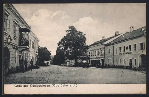 AK Königswiesen /Oberösterreich, Strassenpartie mit Gasthaus