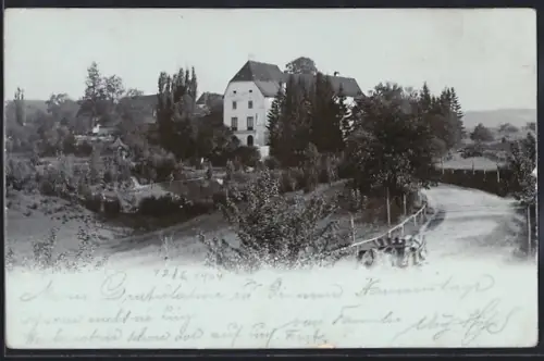 AK Haslach, Ortspartie mit Strasse