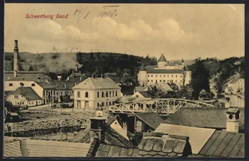 AK Schwertberg, Sand, Schloss mit Brücke