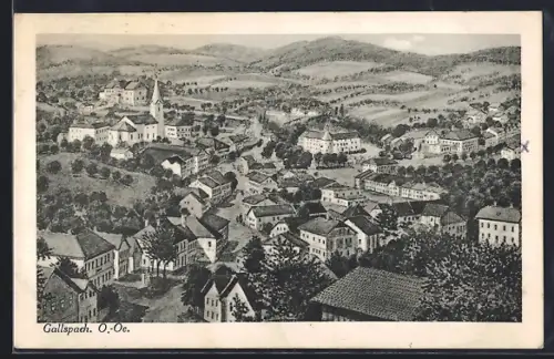 AK Gallspach, Ortsansicht mit umliegender Landschaft
