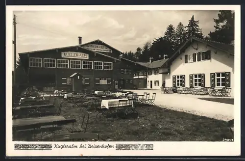 AK Deisenhofen / Oberhaching, Gasthaus Kugleralm mit Festhalle