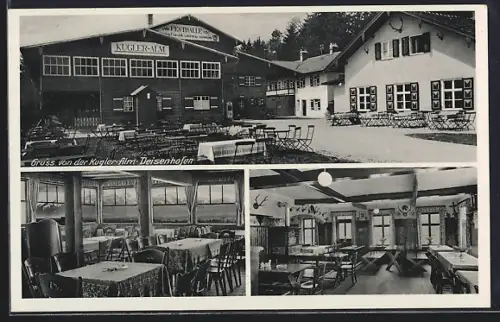 AK Deisenhofen / Oberhaching, Gasthaus Kugler-Alm, Innenansichten