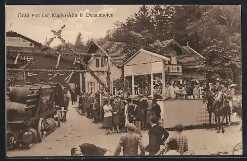 AK Deisenhofen / Oberhaching, Kugler-Alm mit Gästen