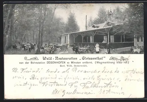 AK Deisenhofen / Oberhaching, Wald-Restauration Gleissenthal mit Garten