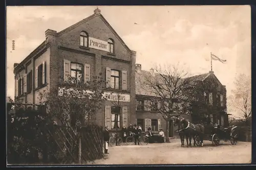 AK Düsseldorf-Rath, Pension Bauenhaus v. H. Bremecker